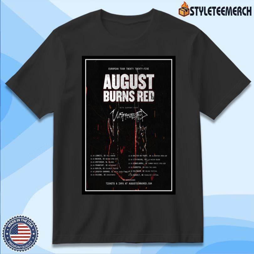 August Burns Red Europe Tour 2025 Summer Poster 11 August Burns Red Europe Tour 2025 Summer Poster