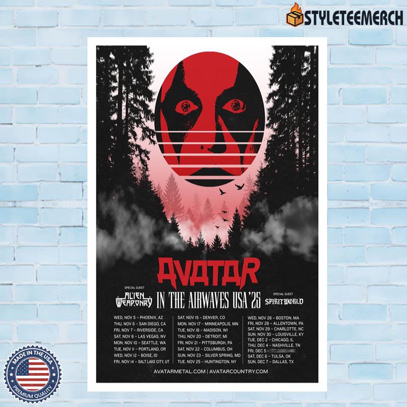 Avatar Band Poster In The Airwaves USA Tour 2025 4 Avatar Band Poster In The Airwaves USA Tour 2025