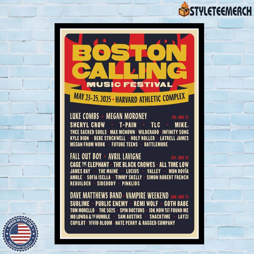 Boston Calling May 23-25 2025 Harvard Athletic Complex Poster 10 Boston Calling May 23-25 2025 Harvard Athletic Complex Poster