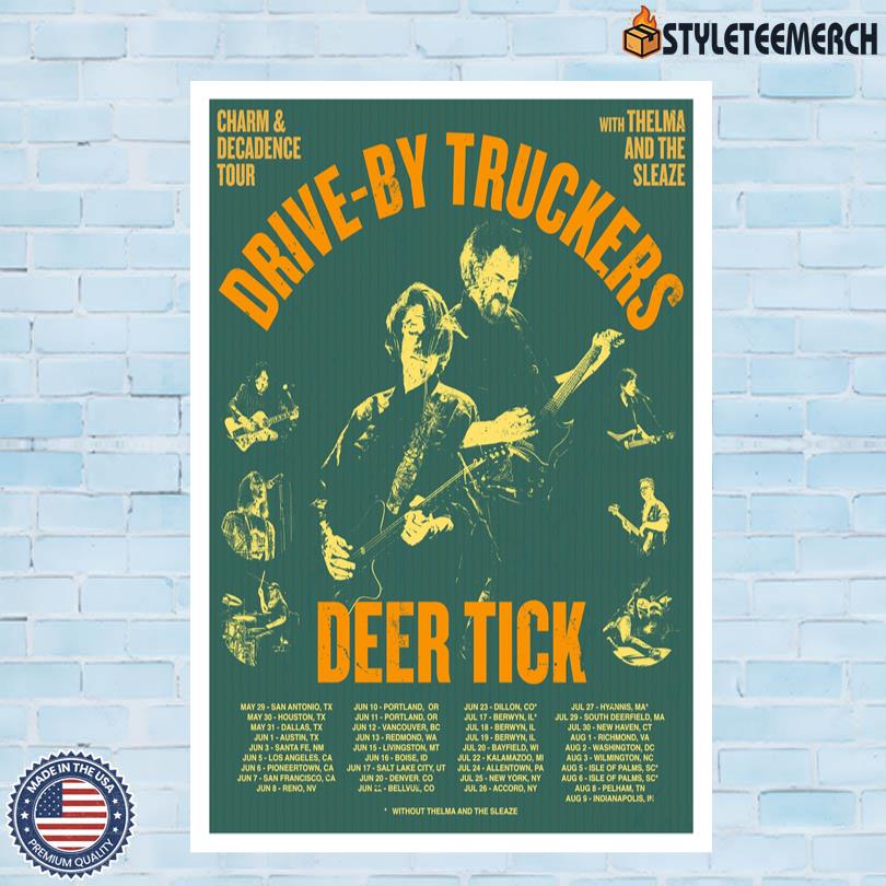 Charm & Decadence Tour 2025 Drive-By Truckers Poster 4 Charm & Decadence Tour 2025 Drive-By Truckers Poster