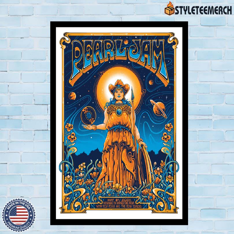 Pearl Jam Baidgestone Arena May 8 2025 Nashville, TN Concert Poster