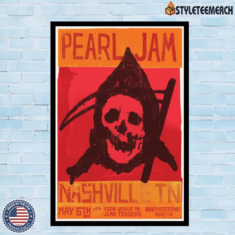 Pearl Jam Baidgestone Arena Nashville, TN May 6 2025 Tour Poster 10 Pearl Jam Baidgestone Arena Nashville, TN May 6 2025 Tour Poster