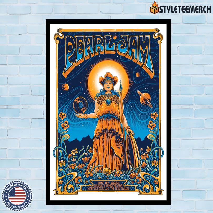 Pearl Jam Baidgestone Arena Nashville, TN May 8 2025 Tour Poster 10 Pearl Jam Baidgestone Arena Nashville, TN May 8 2025 Tour Poster