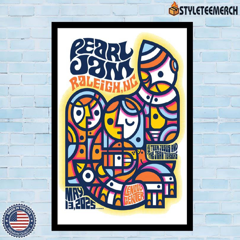 Pearl Jam Lenovo Center May 13 2025 Raleigh, NC Concert Poster 10 Pearl Jam Lenovo Center May 13 2025 Raleigh, NC Concert Poster