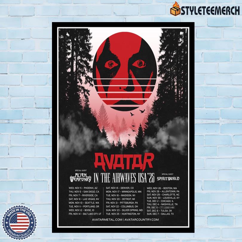 Poster Avatar Band In The Airwaves USA Tour 2025 4 Poster Avatar Band In The Airwaves USA Tour 2025