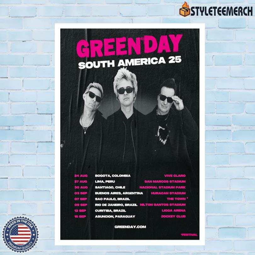 Poster Green Day South America Tour 2025 4 Poster Green Day South America Tour 2025