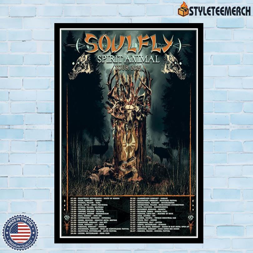 Soulfly Spirit Animal 2025 Tour Poster 10 Soulfly Spirit Animal 2025 Tour Poster