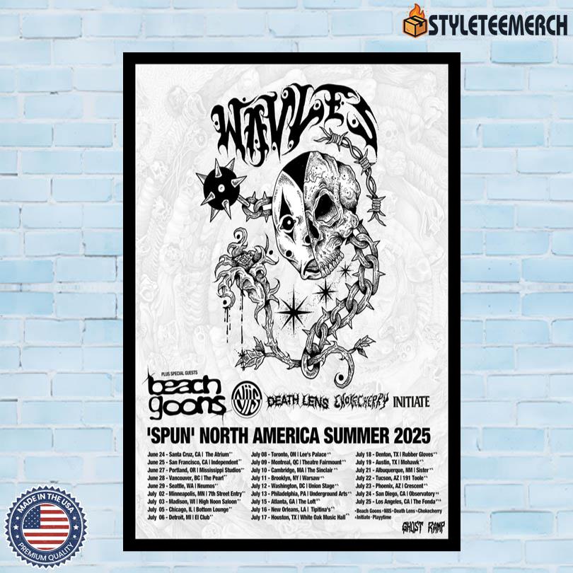 Wavves Spun North America Summer Tour 2025 Poster 10 Wavves Spun North America Summer Tour 2025 Poster