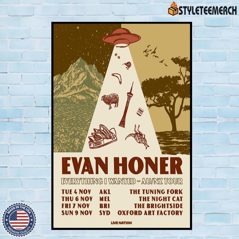 AU NZ Tour 2025 Evan Honer Poster 4 AU NZ Tour 2025 Evan Honer Poster