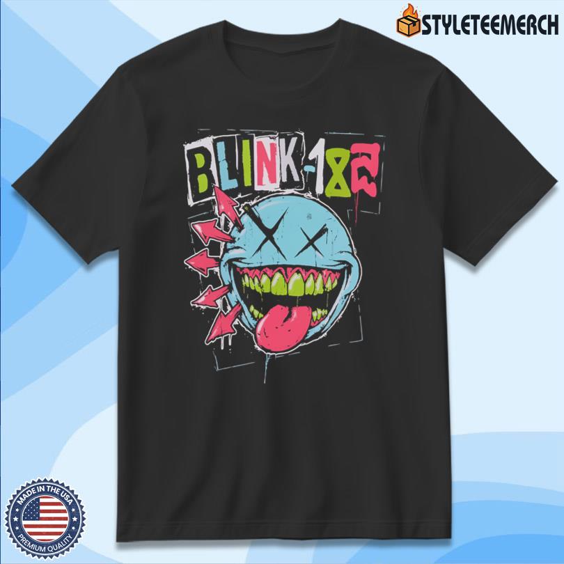 Blink-182 Green Teeth Smile Logo Hot Tee 4 Blink-182 Green Teeth Smile Logo Hot Tee