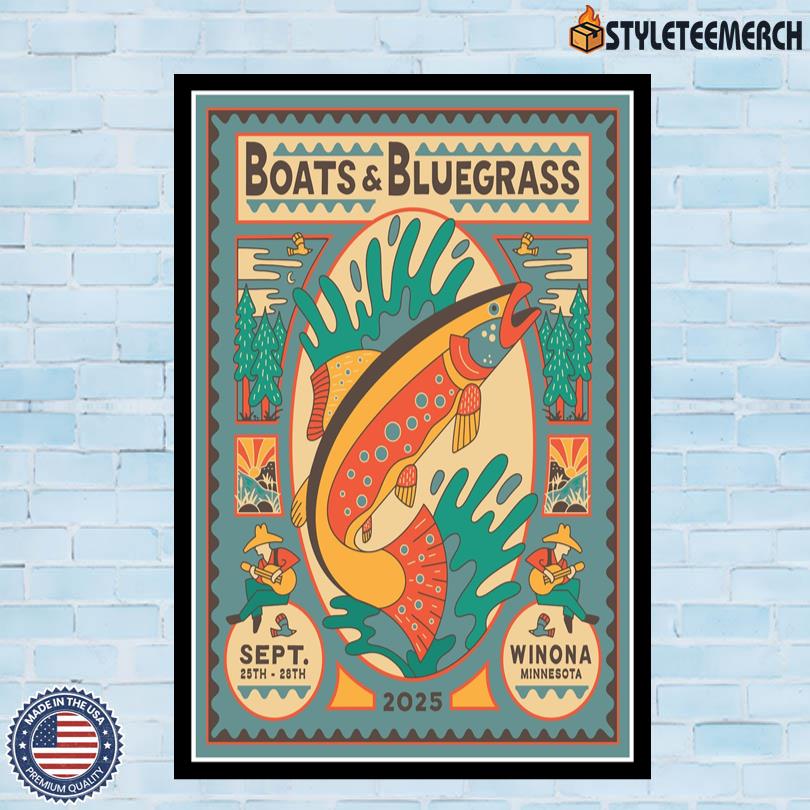 Boats And Bluegrass Festival 2025 Winona MN Concert Poster 4 Boats And Bluegrass Festival 2025 Winona MN Concert Poster