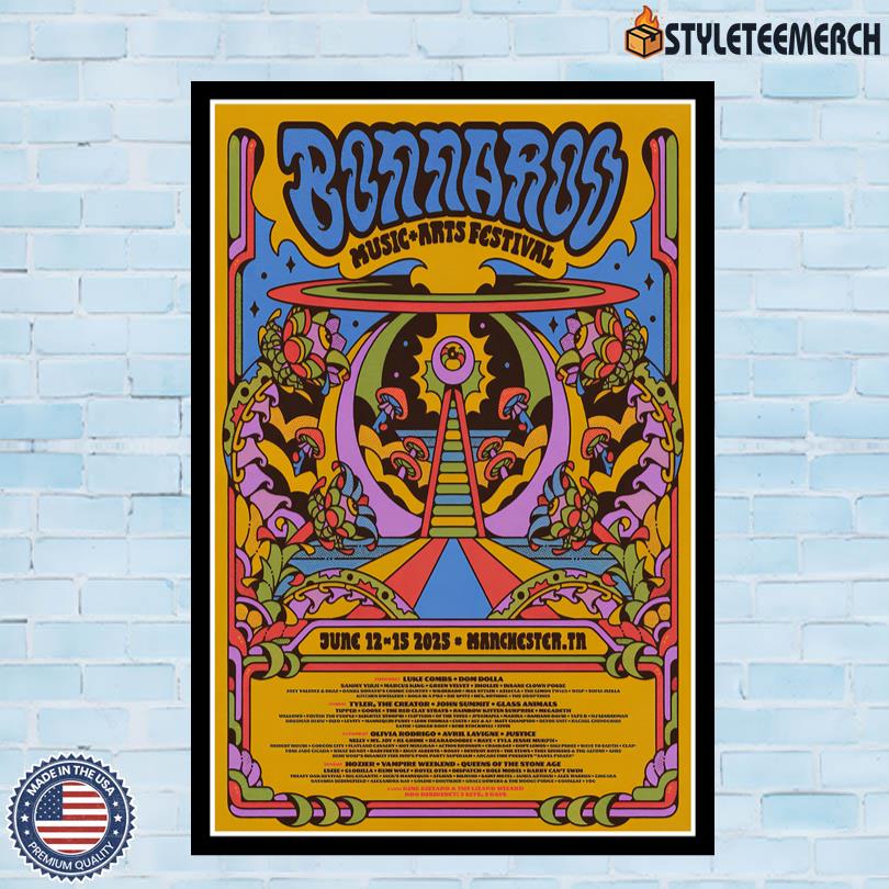 Bonnaroo Music & Arts Festival 2025 Poster Manchester TN 10 Bonnaroo Music & Arts Festival 2025 Poster Manchester TN