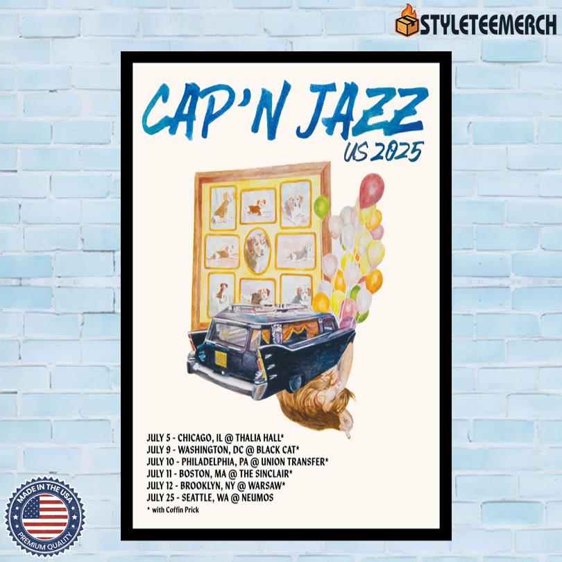 Cap'n Jazz Poster July Tour 2025 4 Cap\'n Jazz Poster July Tour 2025