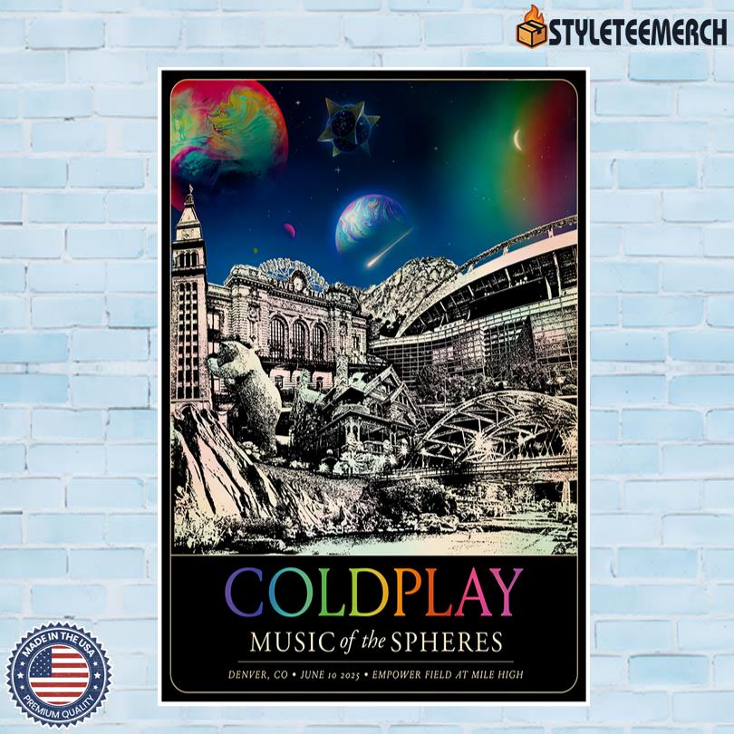 Coldplay June 10 2025 Denver Tour Art Print Poster 4 Coldplay June 10 2025 Denver Tour Art Print Poster