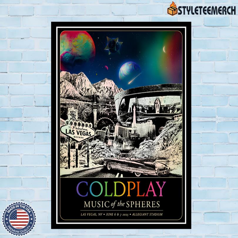Coldplay Las Vegas Music Of The Spheres Limited Edition Tour 2025 Poster 4 Coldplay Las Vegas Music Of The Spheres Limited Edition Tour 2025 Poster