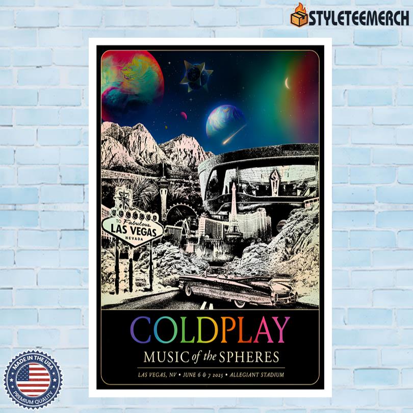Coldplay Las Vegas NV June 6-7 2025 Allegiant Stadium Poster 4 Coldplay Las Vegas NV June 6-7 2025 Allegiant Stadium Poster