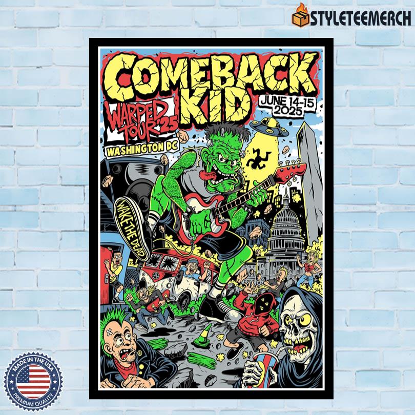 Comeback Kid Warped Tour 2025 Washington DC Concert Poster 10 Comeback Kid Warped Tour 2025 Washington DC Concert Poster