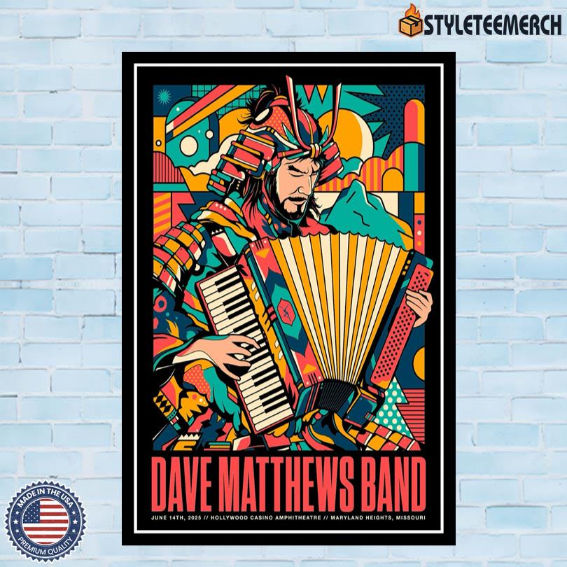 Dave Matthews Band 2025 Maryland Heights, MO Concert Poster 4 Dave Matthews Band 2025 Maryland Heights, MO Concert Poster