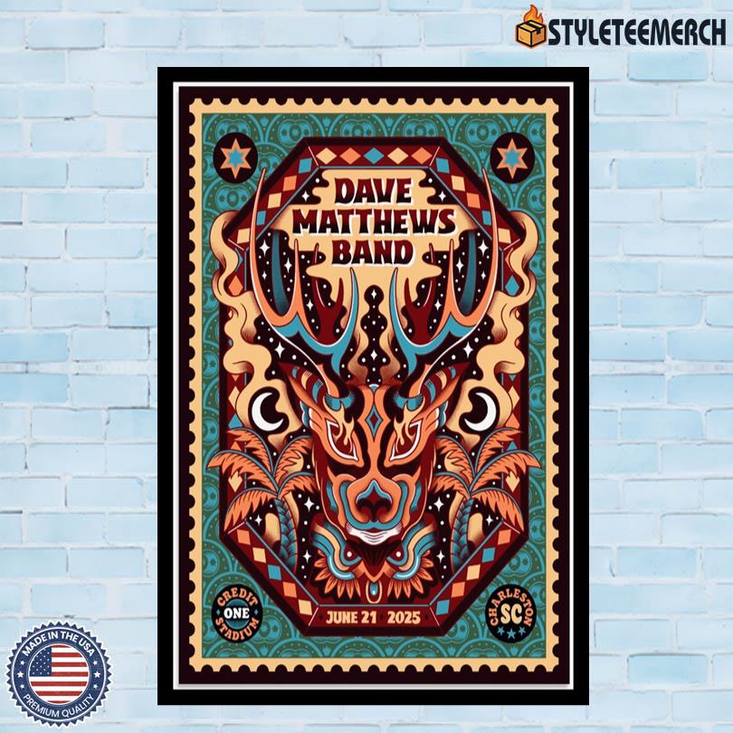 Dave Matthews Band June 21 2025 Credit One Stadium Charleston Concert Poster 4 Dave Matthews Band June 21 2025 Credit One Stadium Charleston Concert Poster