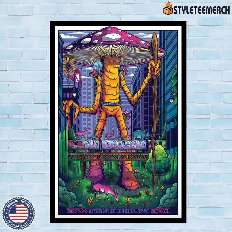 Dave Matthews Band On June 27 2025 In Chicago IL Official Poster 4 Dave Matthews Band On June 27 2025 In Chicago IL Official Poster