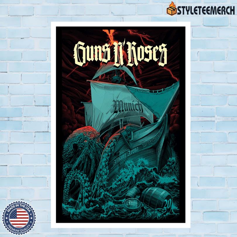 Guns N Roses June 20 2025 Allianz Arena Munich, DE Official Tour Poster 4 Guns N Roses June 20 2025 Allianz Arena Munich, DE Official Tour Poster
