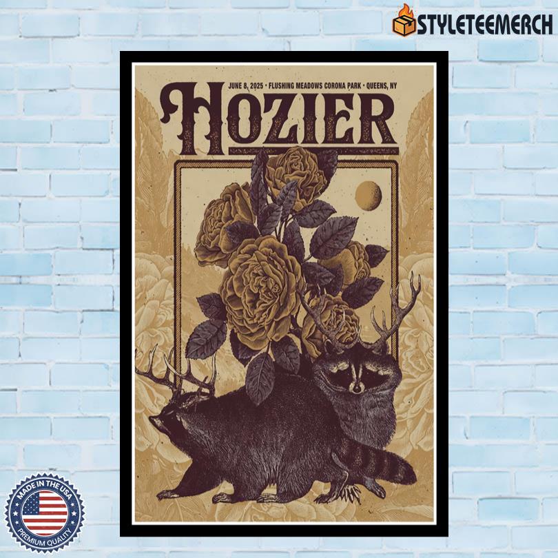 Hozier Concert Poster Queens NY 2025 Limited Edition 4 Hozier Concert Poster Queens NY 2025 Limited Edition
