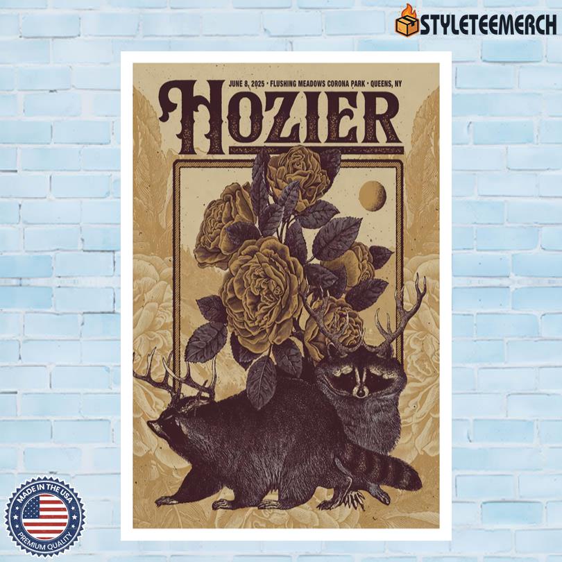 Hozier June 8 2025 Tour Poster Corona Park New York 3 Hozier June 8 2025 Tour Poster Corona Park New York