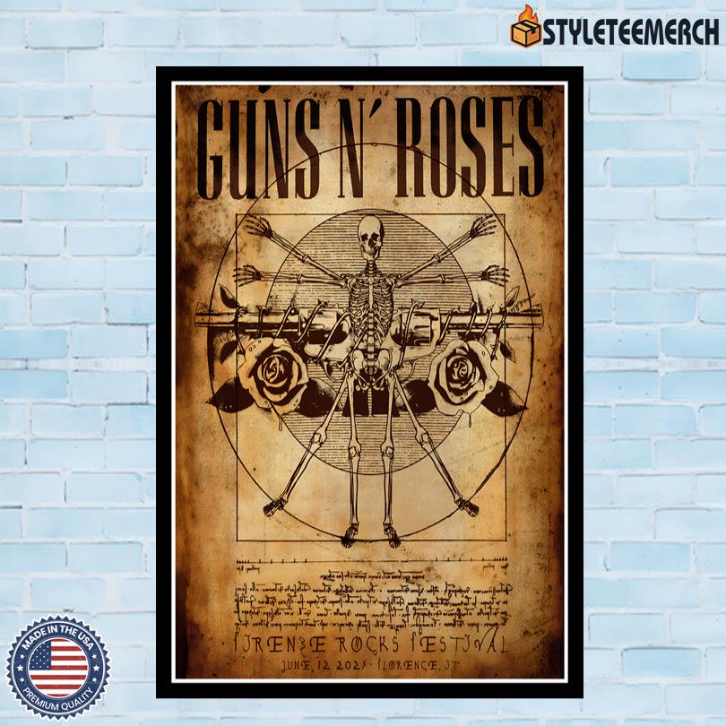 June 12 2025 Guns N Roses Poster Firenze Italy Festival 4 June 12 2025 Guns N Roses Poster Firenze Italy Festival