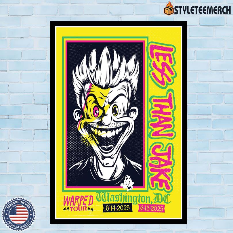 Less Than Jake Warped Tour 2025 Washington DC Concert Poster 4 Less Than Jake Warped Tour 2025 Washington DC Concert Poster