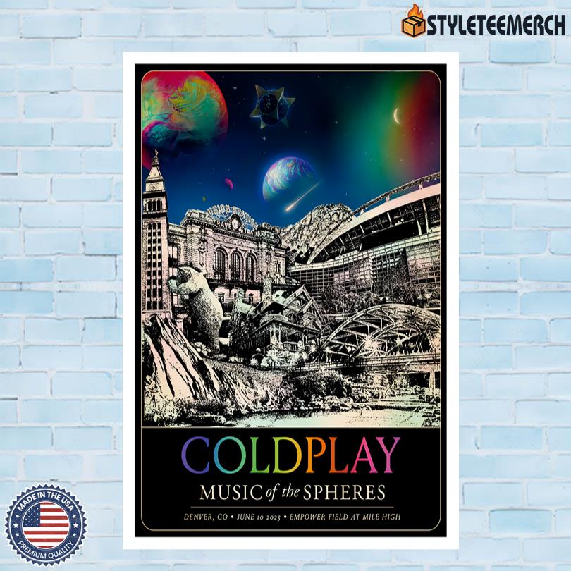 Limited Edition Coldplay Denver Concert Poster June 10 2025 4 Limited Edition Coldplay Denver Concert Poster June 10 2025