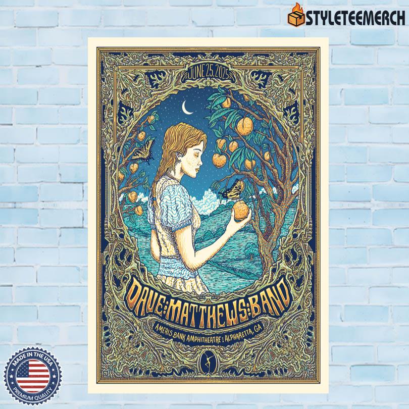 Limited Edition Dave Matthews Band Ameris Bank Amphitheatre 2025 Tour Poster 4 Limited Edition Dave Matthews Band Ameris Bank Amphitheatre 2025 Tour Poster