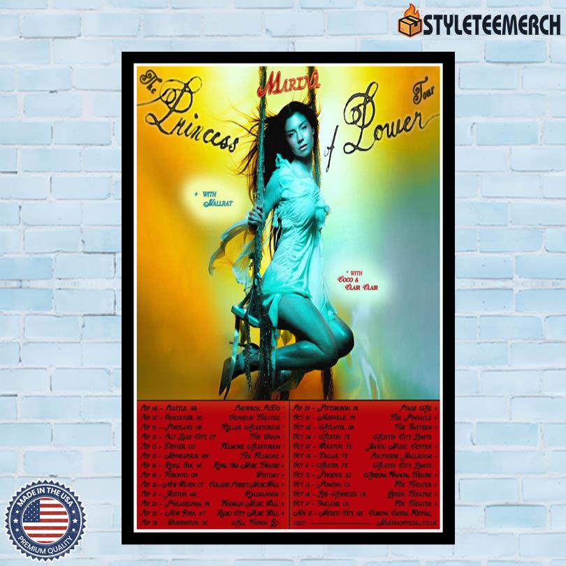 Marina The Princess Of Power Tour 2025 Official Concert Poster 4 Marina The Princess Of Power Tour 2025 Official Concert Poster