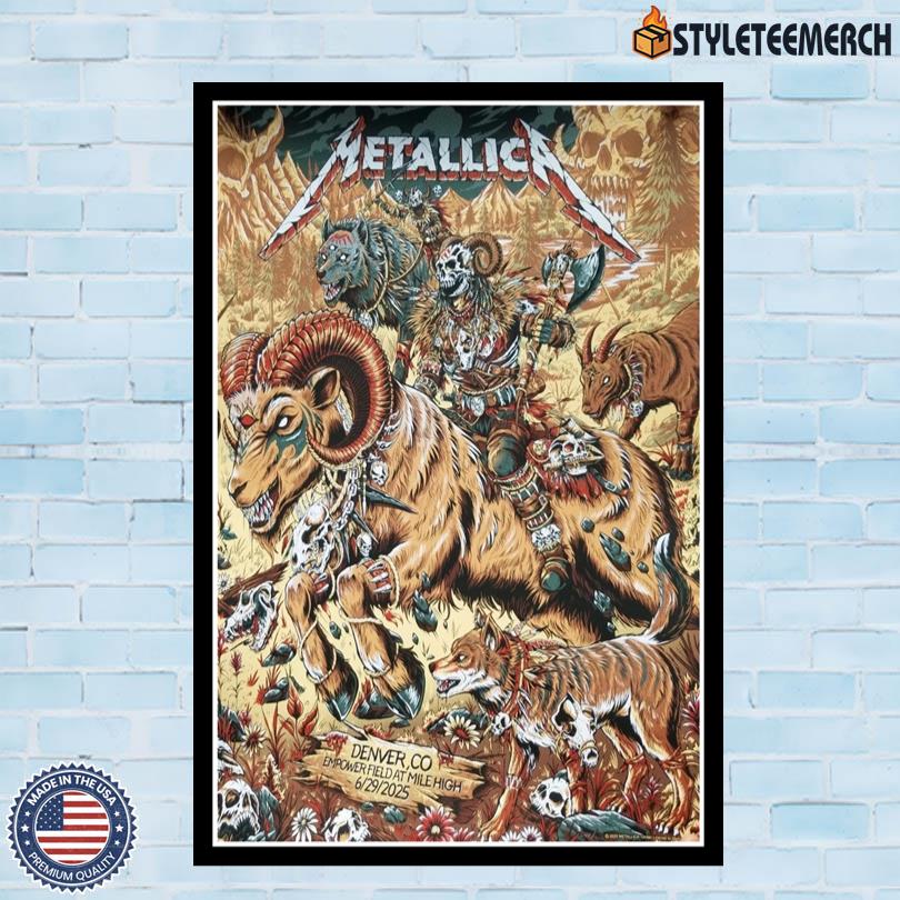Metallica Poster June 29 2025 Denver, CO Limited Edition 4 Metallica Poster June 29 2025 Denver, CO Limited Edition