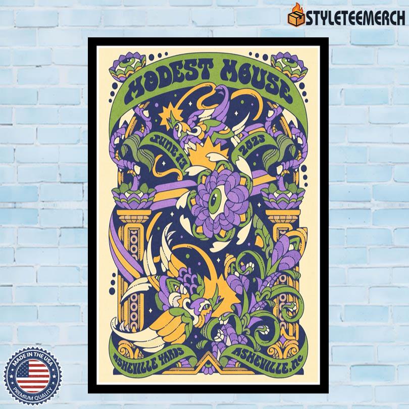 Modest Mouse 2025 Asheville Yards NC Tour Poster Print 4 Modest Mouse 2025 Asheville Yards NC Tour Poster Print