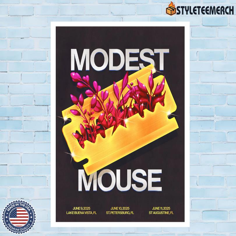 Modest Mouse June 9-11 2025 Tour Poster Florida 4 Modest Mouse June 9-11 2025 Tour Poster Florida