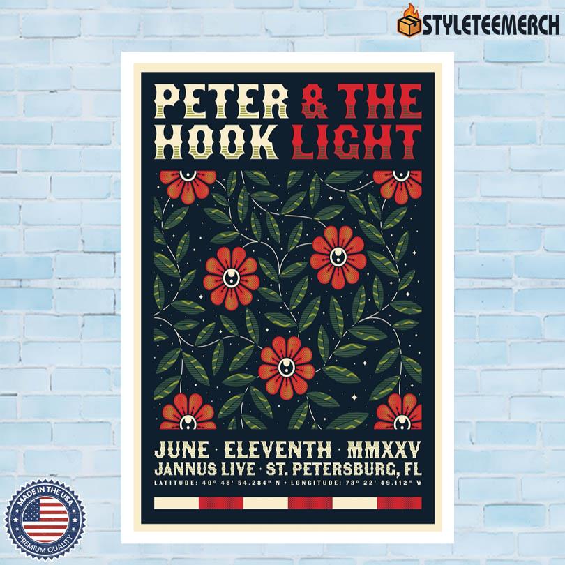 Peter Hook & The Light Concert Poster St Petersburg Florida 2025 4 Peter Hook & The Light Concert Poster St Petersburg Florida 2025