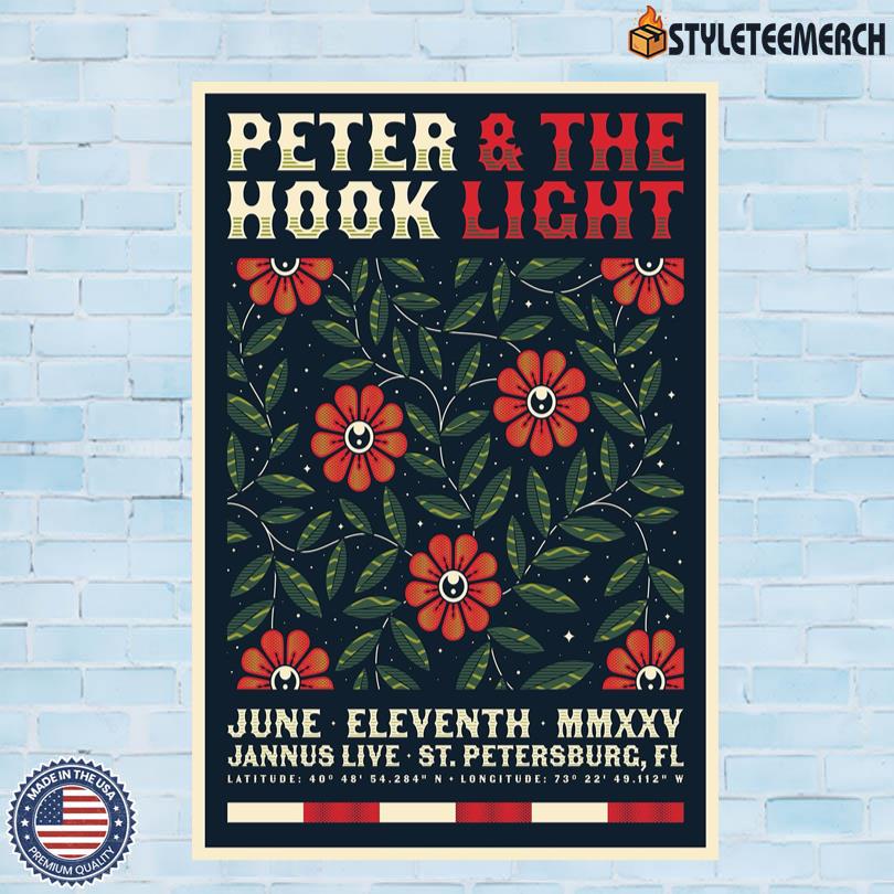 Peter Hook & The Light Jannus Live Tour Print June 11 2025 Poster 4 Peter Hook & The Light Jannus Live Tour Print June 11 2025 Poster