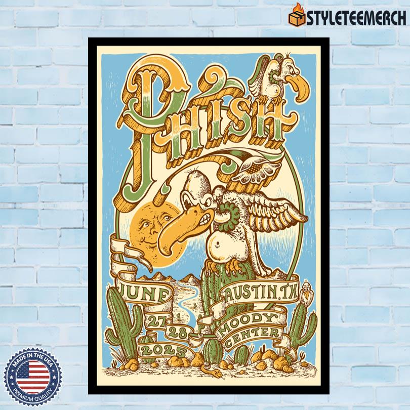Phish On June 27-28 2025 In Austin TX Official Poster 4 Phish On June 27-28 2025 In Austin TX Official Poster
