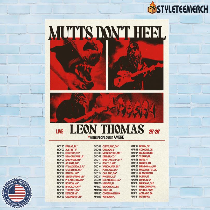 Poster Leon Thomas The Mutts Dont Heel 2025-2026 4 Poster Leon Thomas The Mutts Dont Heel 2025-2026