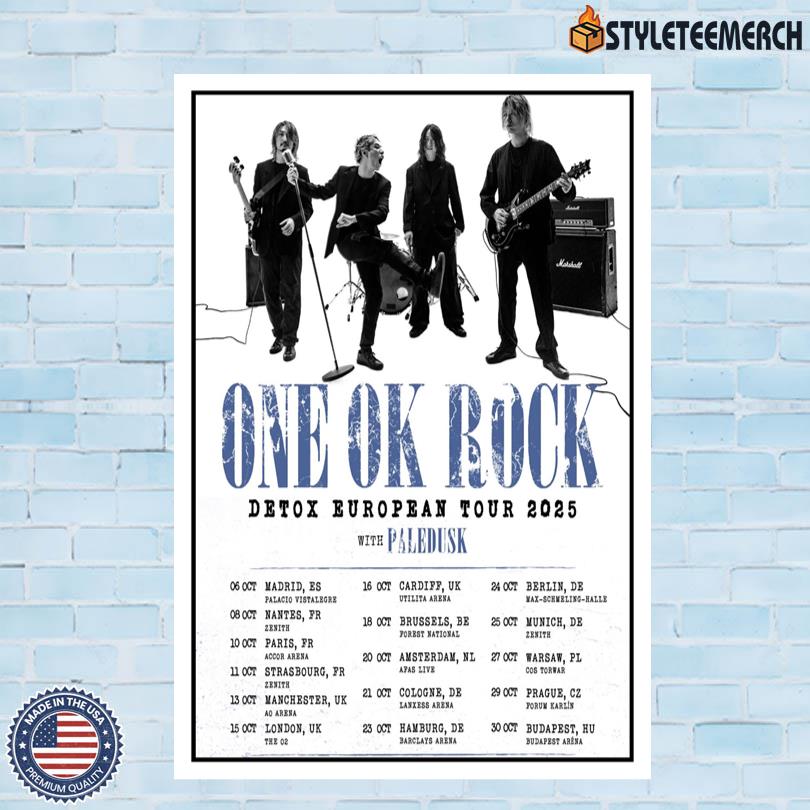 Poster One Ok Rock DETOX Europe 2025 Tour 4 Poster One Ok Rock DETOX Europe 2025 Tour