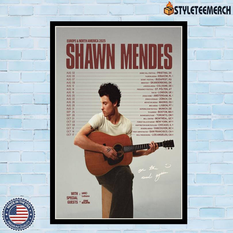 Poster Shawn Mendes 2025 European And North American 4 Poster Shawn Mendes 2025 European And North American