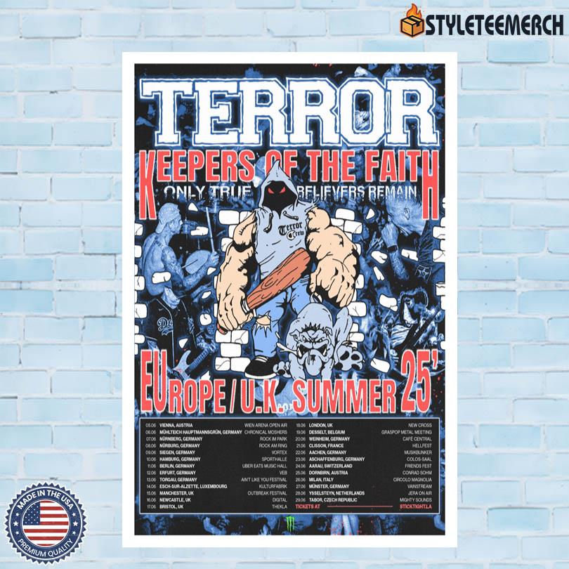 Poster Terror Europe UK Summer 2025 Tour 4 Poster Terror Europe UK Summer 2025 Tour