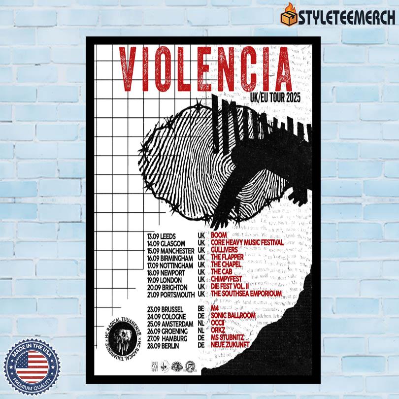 Poster Violencia Band UK EU 2025 Tour 4 Poster Violencia Band UK EU 2025 Tour