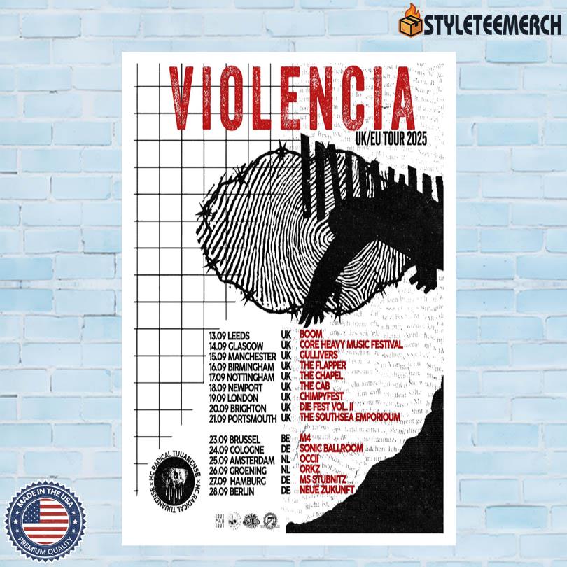 Poster Violencia Band UK EU Sept Tour 2025 4 Poster Violencia Band UK EU Sept Tour 2025