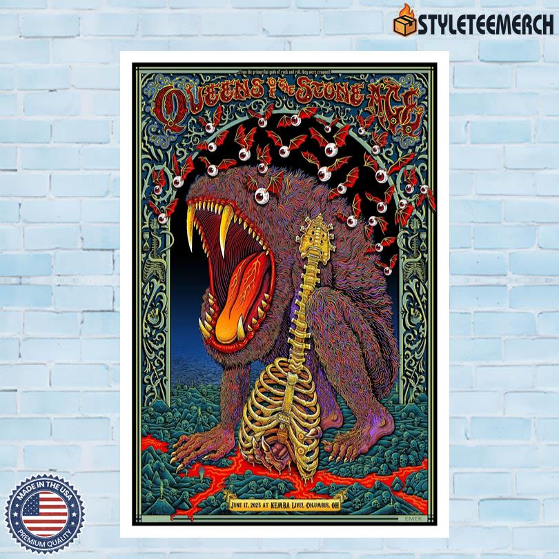Queens Of The Stone Age June 17 2025 Concert Poster Columbus Ohio 10 Queens Of The Stone Age June 17 2025 Concert Poster Columbus Ohio