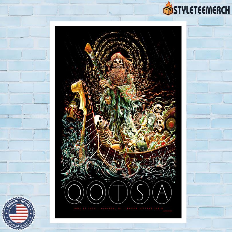 Queens Of The Stone Age June 20 2025 Breese Stevens Field Madison, WI Official Tour Poster 4 Queens Of The Stone Age June 20 2025 Breese Stevens Field Madison, WI Official Tour Poster