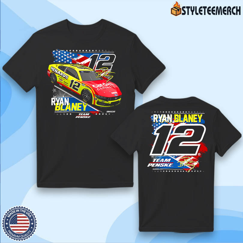 Ryan Blaney Merch Menards Patriotic Car 2025 Tee 4 Ryan Blaney Merch Menards Patriotic Car 2025 Tee
