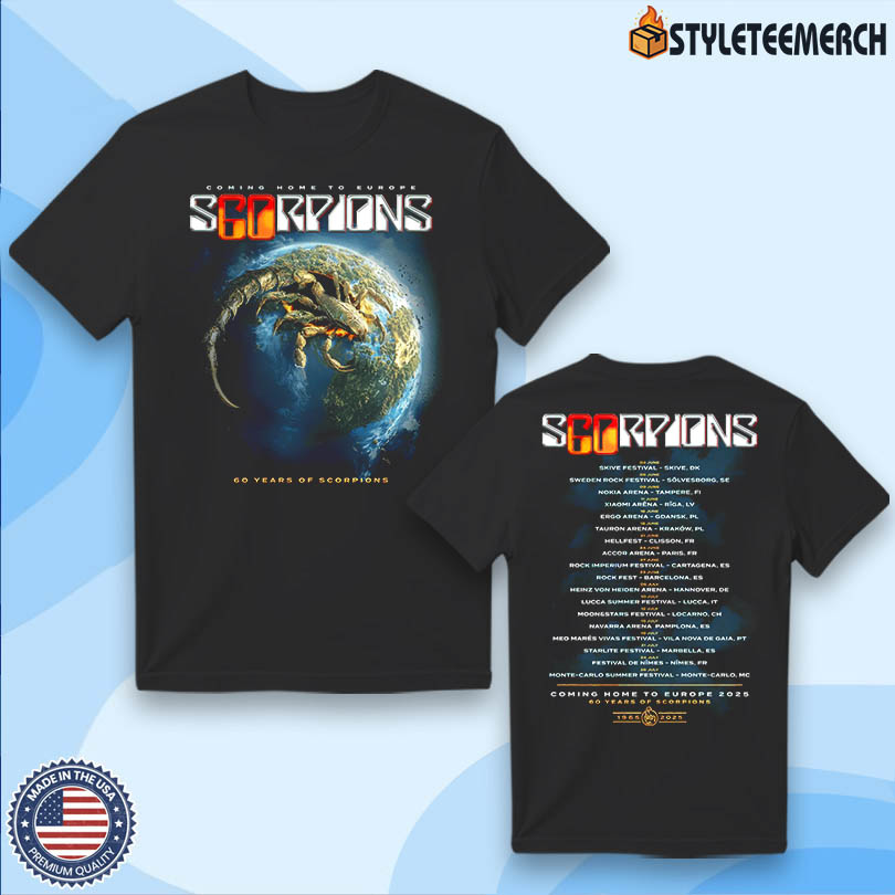 Scorpions Merch European Tour 2025 Tee 4 Scorpions Merch European Tour 2025 Tee