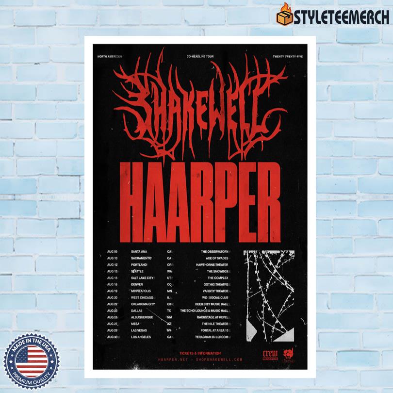 Shakewell Official 2025 North American Tour Poster 10 Shakewell Official 2025 North American Tour Poster