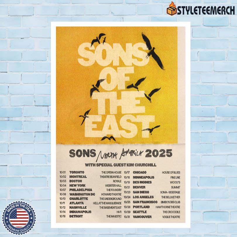 Sons Of The East Poster North America Tour 2025 4 Sons Of The East Poster North America Tour 2025